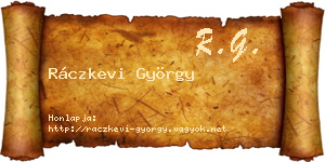 Ráczkevi György névjegykártya